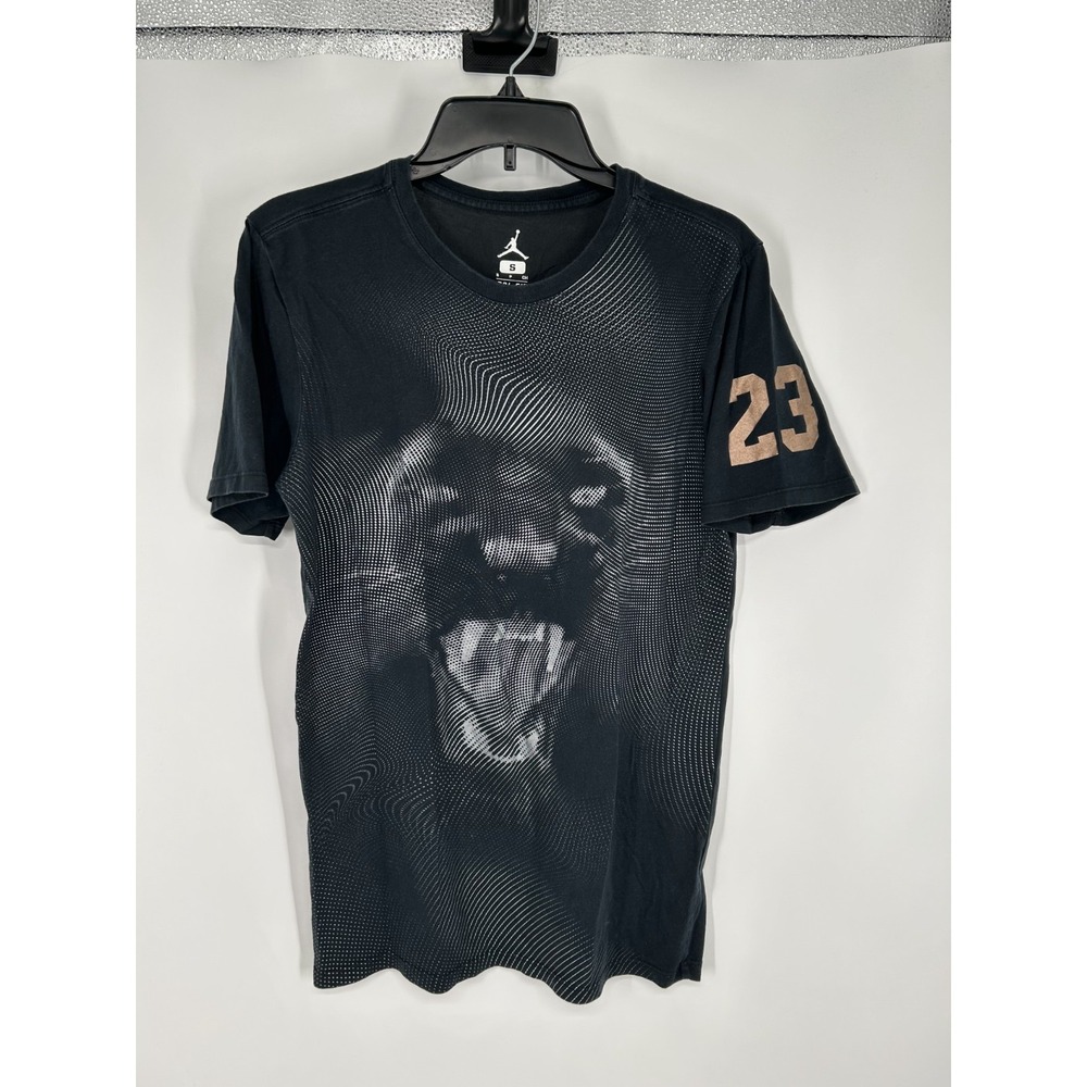 Jordan AJ Phantom Panther T Shirt Mens Small Black Dri Fit Short Sleeve Pullover